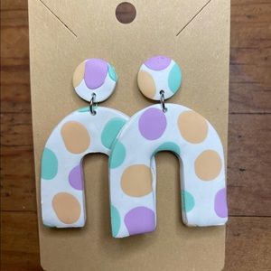 Pastel polkadot polymer clay drops